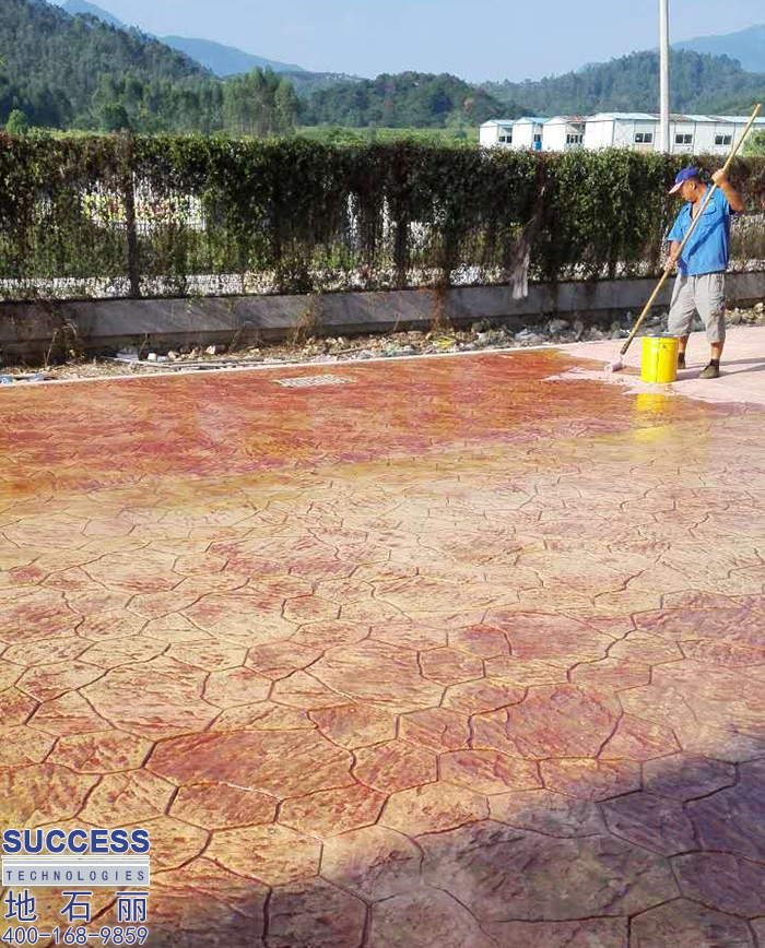 清远岭南职业学院花彩石压花地坪